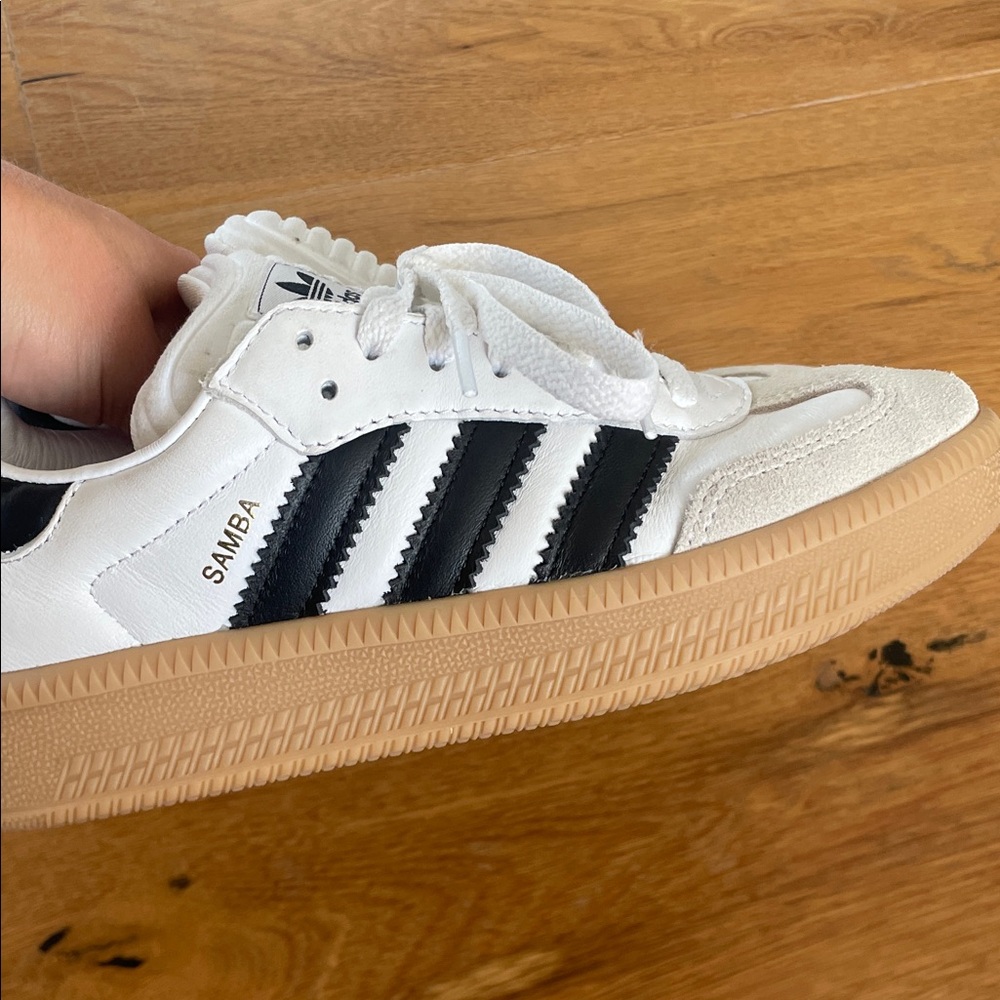 Adidas Black and White Sneakers with Gum Sole - Picture 3 of 5
